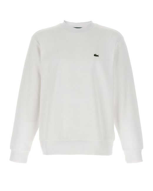 Lacoste Logo Patch Sweatshirt in White für Herren