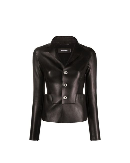 DSquared² Black Leather Jacket