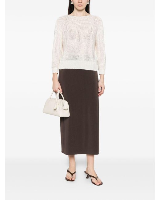Base London White Cotton Blend Sweater