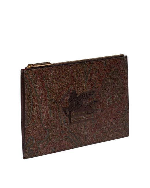 Etro Brown Paisley Pouch