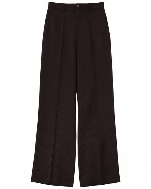 Gucci Black Silk Jacquard Pants