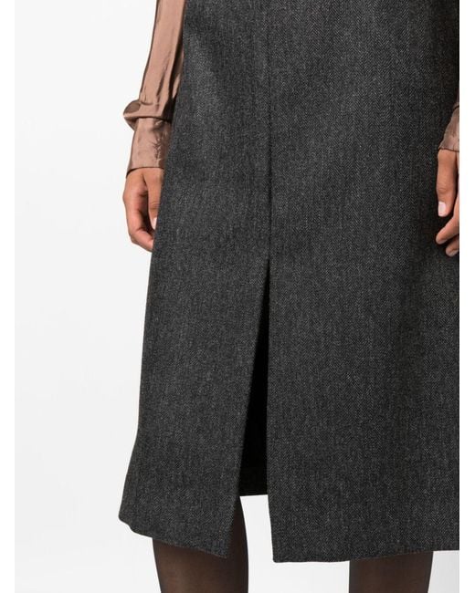 Dries Van Noten Gray 02260 Shea 7245 W.W.Skirt