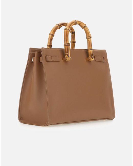 Liu Jo Brown Melek Handbag With Bamboo Handle