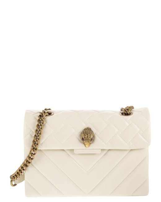 Kurt Geiger Natural Kensington Large Quilted Leather Shoulder Bag With Eagle Head