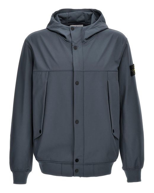 Stone Island Blue 'Light Soft Shell-R' Jacket for men