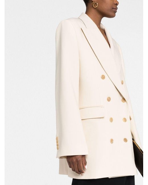 Khaite Blazer Met Dubbele Rij Knopen in het Natural
