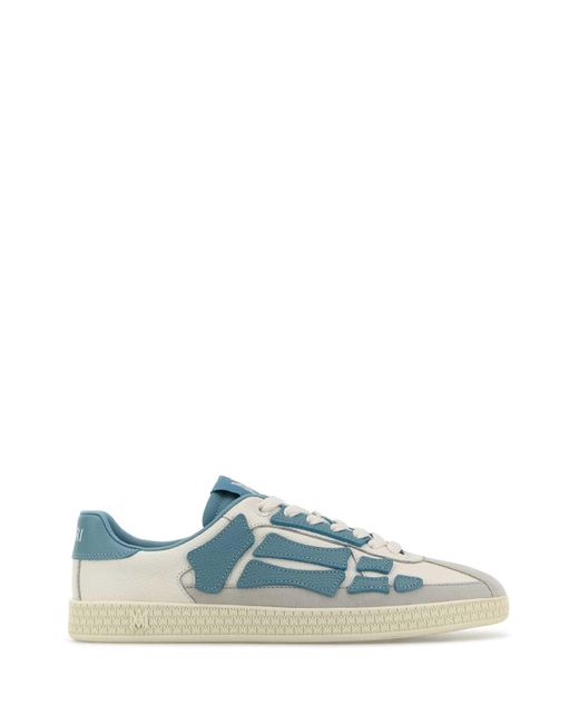 Amiri Blue Leather And Suede Pacific Bones Sneakers for men