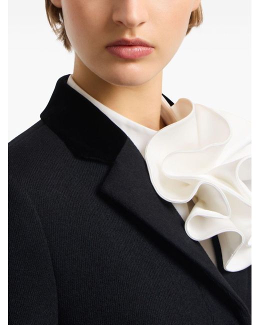 Emporio Armani Black Wool Single-Breasted Coat