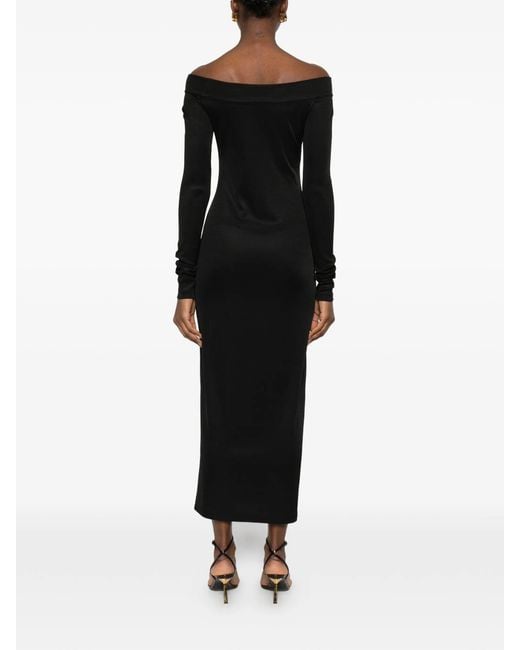 ANDAMANE Black Talia Off Shoulder Midi Dress