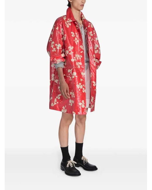Dries Van Noten Bedrukte Jas in het Pink