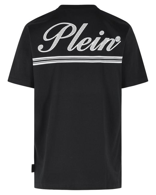 Philipp Plein Black 'Signature' Cotton T Shirt