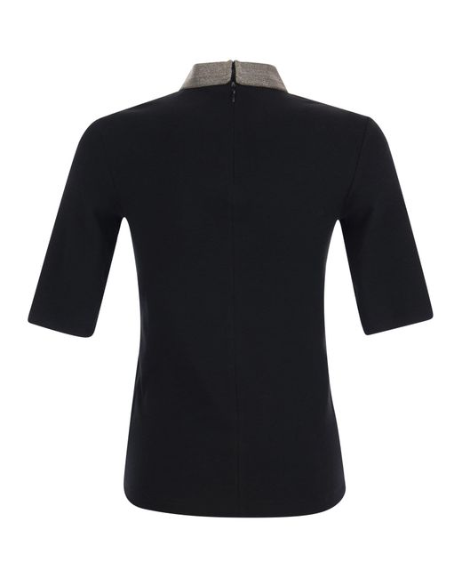 Fabiana Filippi T -shirt Met Luxe Halslijn in het Black