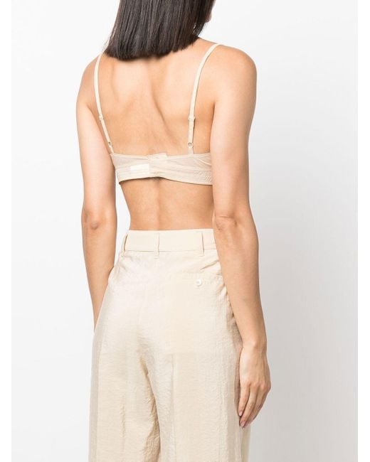 Low Classic White See Through Stitch Bra Top for men