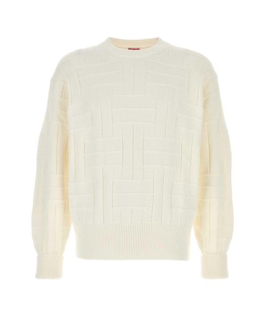 KENZO White Eco-Friendly Weave Jumper For for men
