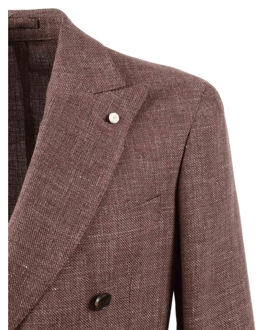 Luigi Bianchi Brown Jacket Drop Seven