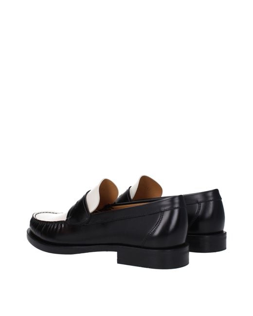 Ferragamo Black Fillmore Loafers/Cream Leather