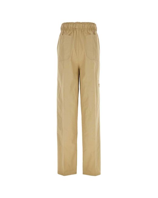 Prada Natural Cotton Wide-Leg Pant