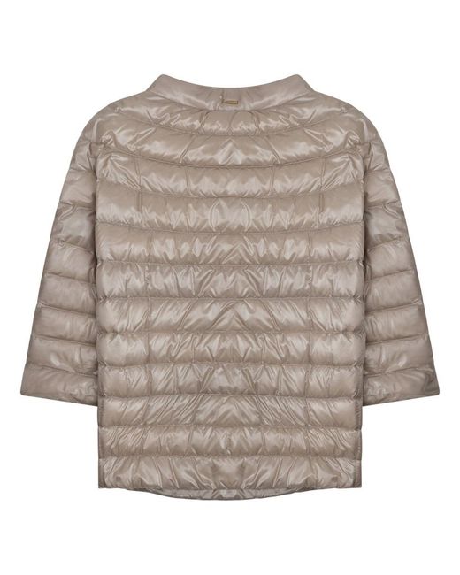 Herno Natural Margherita Short-Sleeve Quilted Jacket
