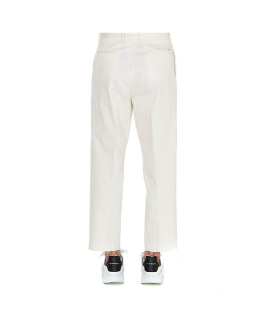 Gcds White Cropped Cotton Trousers for men