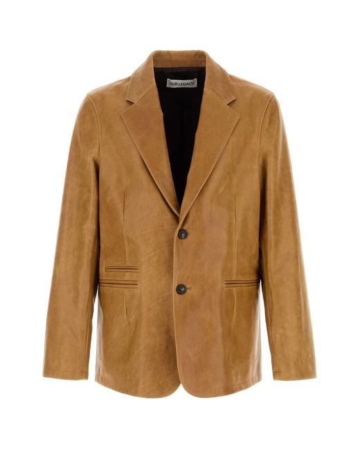 Our Legacy Brown Leather Jackets for men
