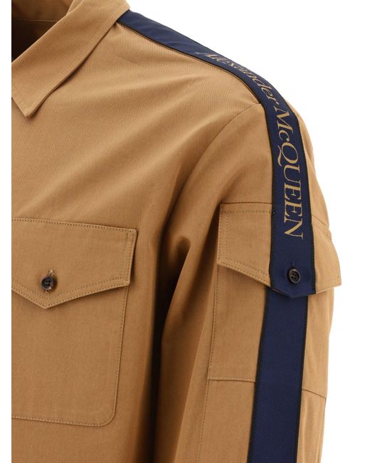 Alexander McQueen Alexander MC Queen Overshirt Jacke mit Logo -Detail in Brown für Herren