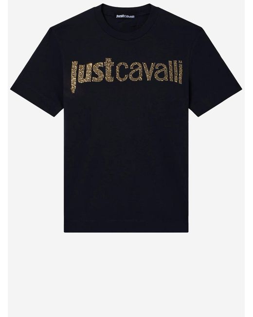 Just Cavalli Blue Cotton T-Shirt