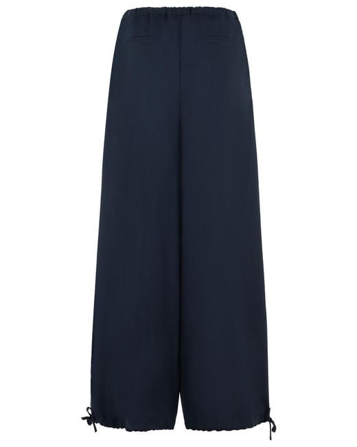 Marni Blauwe Scheerwollen Broek in het Blue