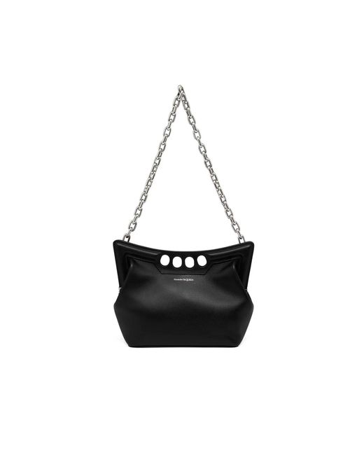 Alexander McQueen Black The Peack Leather Bag