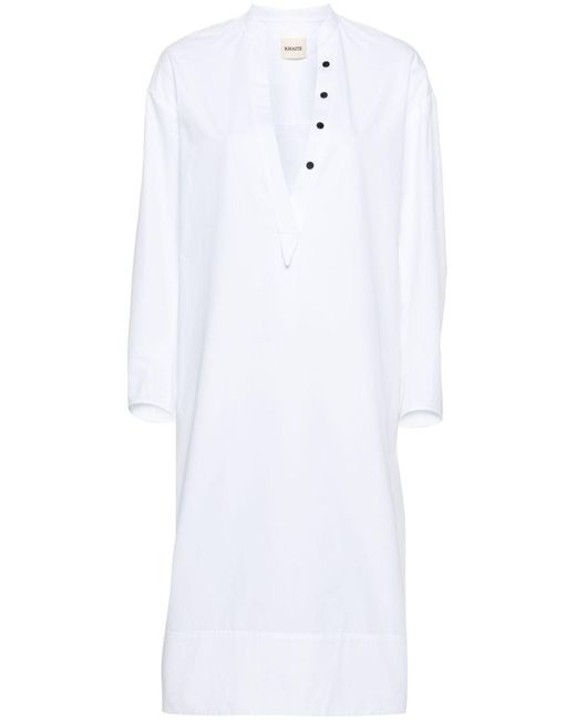 Khaite White Brom Cotton Tunic Dress