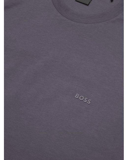 Boss Blue Cotton T Shirt With Logo for men