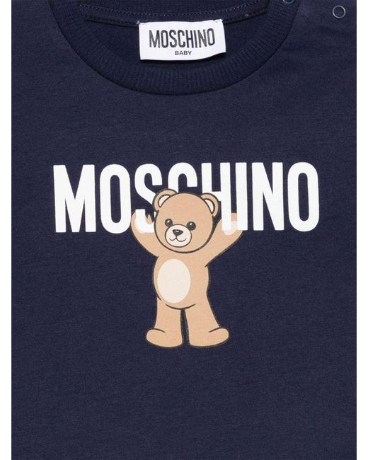 Moschino Blue T Shirt With Logo
