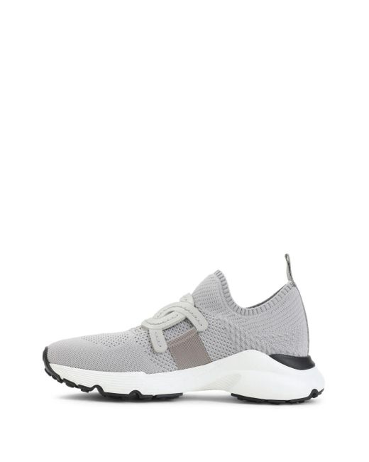 Tod's White Gestrickte Slip-On-Sneakers