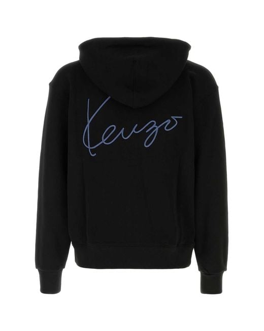 KENZO Black Logo Regular Hoodie for men