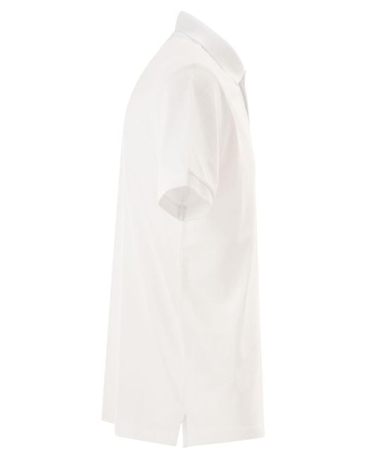 Stone Island White Regular Fit Short-Sleeved Polo Shirt With Compass Patch for men