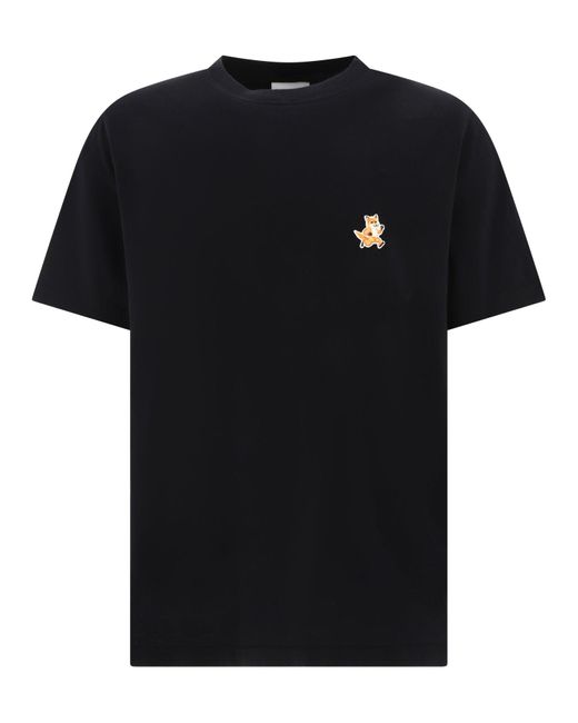 Maison Kitsuné Maison Kitsuné "Running Fox" T -Shirt in Black für Herren