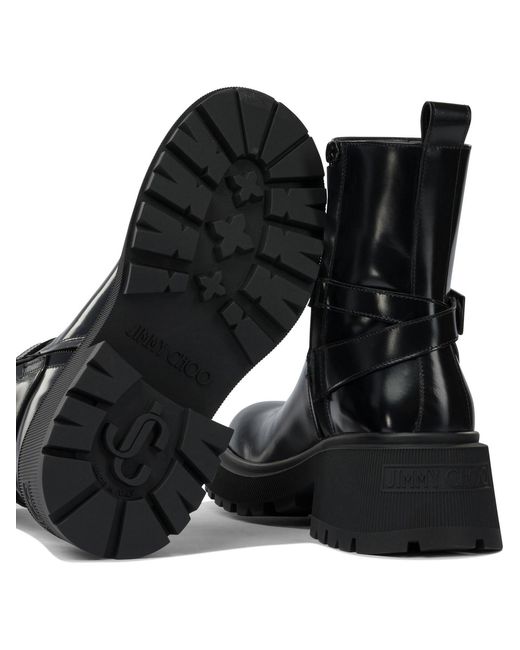 Jimmy Choo "conny Platte" Enkellaarzen in het Black