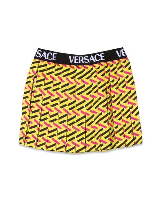 Versace Yellow Skirt Twill Monogram + Elastico Logo