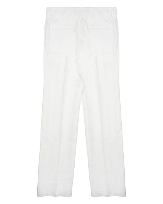 Tagliatore White Linen Trousers for men
