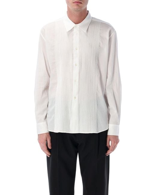 Our Legacy White Ivory Pintuck Cotton Promise Shirt