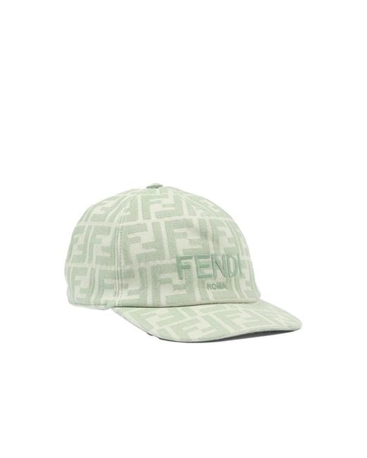 Fendi Green Hat With Logo