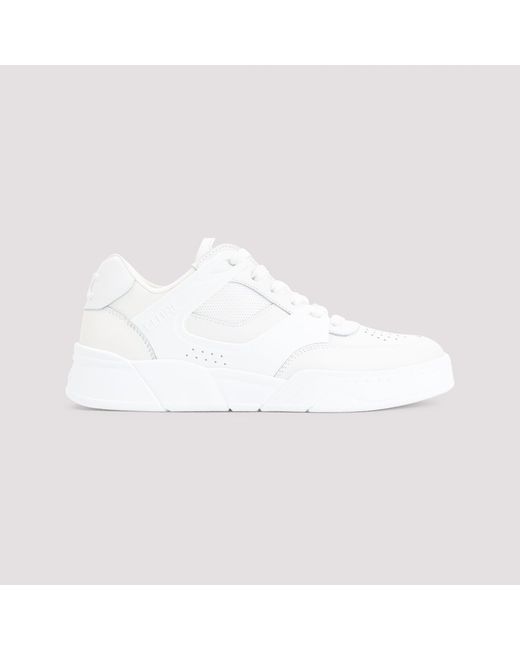 Céline White Ct-09 Leather, Rubber And Mesh Sneakers