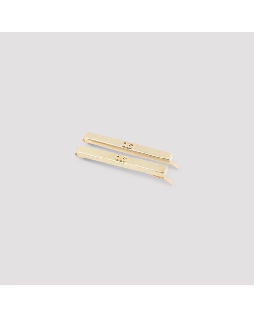 Céline Metallic Set Of 2 Brass Hair Slide Sandals