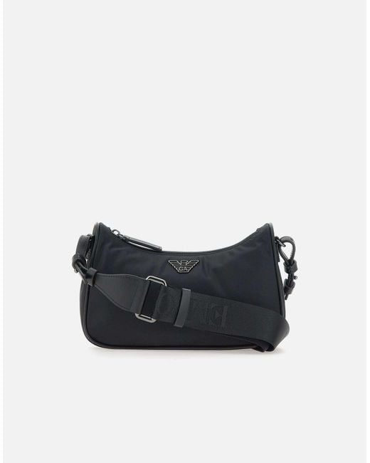 Borsa A Tracolla Nera Di Nylon Riciclata di Emporio Armani in Blue da Uomo