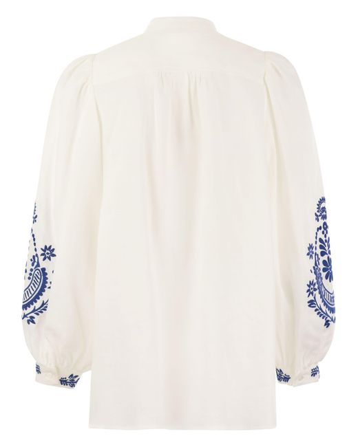Carnia Linen Cloth Shirt con ricamo di Weekend by Maxmara in White