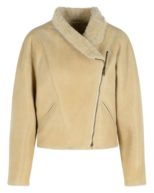 Isabel Marant Natural 'Blondine' Shearling Ecru Jacket