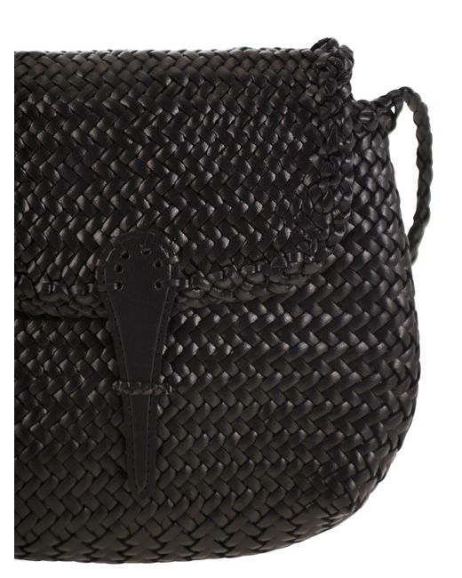 Dragon Black Mini City Bag Woven Leather Bag