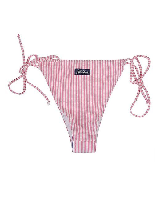 Mc2 Saint Barth Pink Adjustable Laces Bikini Bottoms
