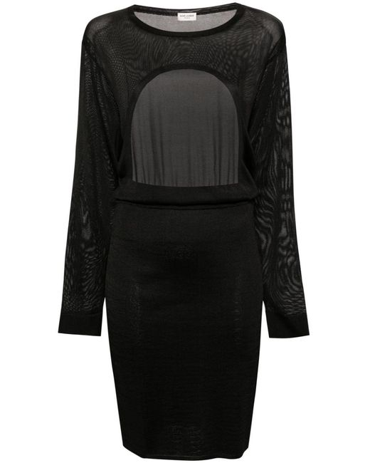 Saint Laurent Black Knitted Dresses