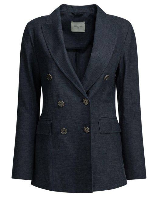 Circolo 1901 Black Cotton Linen Jacket