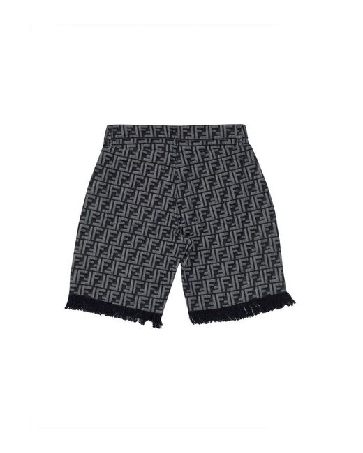 Fendi Gray Denim Bermuda Shorts for men